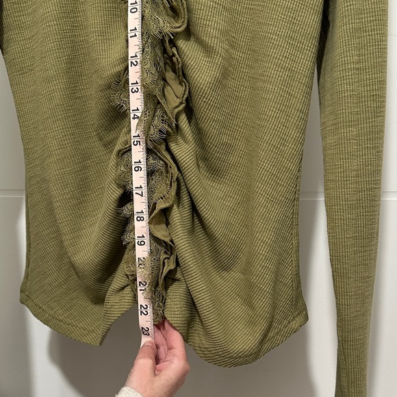 Anthropologie Olive Ruffle Long Sleeve Top - Picture 6 of 8